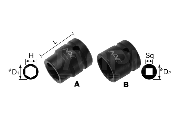 迷你内六角套筒-12.7mm(1/2”)方形驱动套筒